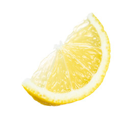 Slice of fresh lemon isolated on white