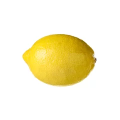 Tuinposter One whole ripe lemon isolated on white © New Africa