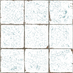 Grout.Old brown ceramic tile joints with chipped tile edges and cracks on the surface of the tiles. Vector image. Seamless pattern.Good for imitation old tile for your pattern,for background.