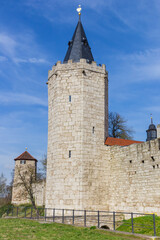 Towers of the surrounding city wall in Muhlhausen, Germany