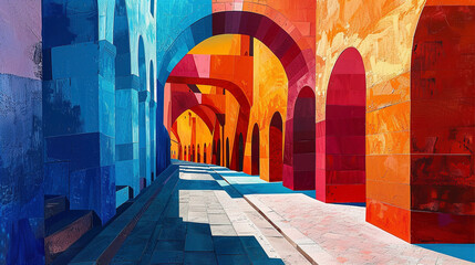 Kaleidoscope Cities: A Tapestry of Urban Colors - obrazy, fototapety, plakaty