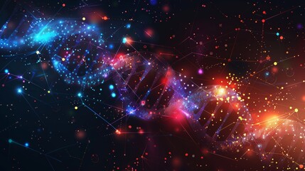 A futuristic and abstract vector background showcasing DNA technology elements,