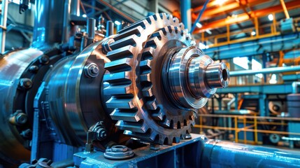 Fototapeta premium Gears, machine components in industrial plants
