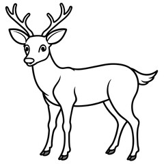       Deer vector illustration style. with line art.