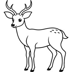 Fototapeta premium Deer vector illustration style. with line art.