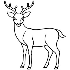 Fototapeta premium Deer silhouette vector illustration style. 
