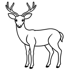 Fototapeta premium Deer silhouette vector illustration style. 