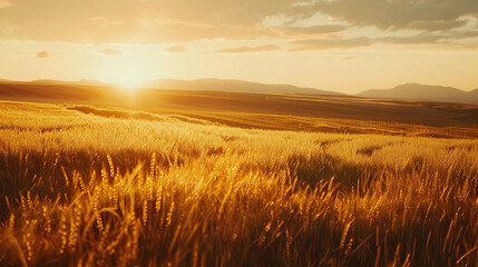 Harvest Glow: Wheat Under the Golden Hour