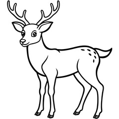 Fototapeta premium Deer vector illustration style. 