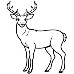 Fototapeta premium Deer vector illustration style. 
