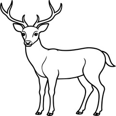 Fototapeta premium Deer vector illustration style. 