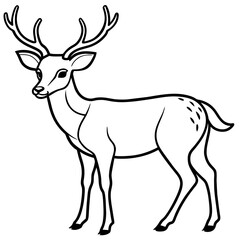 Fototapeta premium Deer vector illustration style. 