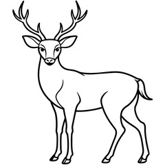 Obraz premium Deer silhouette vector illustration style. 