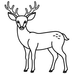 Fototapeta premium Deer silhouette vector illustration style. 