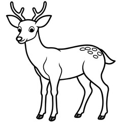 Fototapeta premium Deer silhouette vector illustration style. 