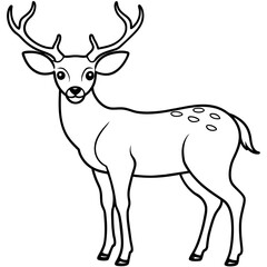 Fototapeta premium Deer silhouette vector illustration style. 