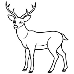 Fototapeta premium Deer silhouette vector illustration style. 