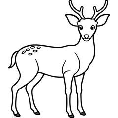 Fototapeta premium Deer silhouette vector illustration style. 