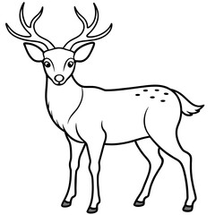       Deer silhouette vector illustration style.
