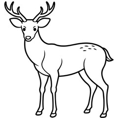 Fototapeta premium Deer vector illustration style. 