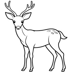 Fototapeta premium Deer vector illustration style. 
