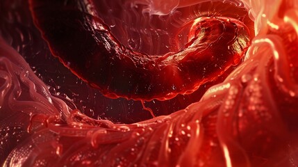 3D rendering of stomach anatomy, highlighting gastric folds, medical study, no people, medium shot , 8K Ultra HD - obrazy, fototapety, plakaty