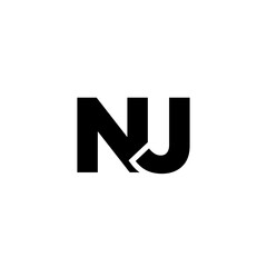 Letter N and J, NJ logo design template. Minimal monogram initial based logotype.