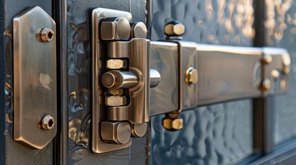 Close-up on a uniquely designed hasp and latch, embodying inspired security solutions for windows and doors in modern homes