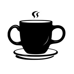 coffee, cup, drink, tea, cafe, hot, mug, vector, espresso, white, beverage, breakfast, illustration, icon, saucer, isolated, cappuccino, black, caffeine, steam, symbol, brown, restaurant, mocha, choco