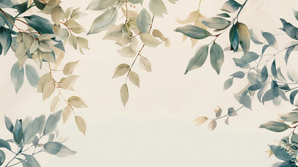 Sage and Gold Symphony: A Floral and Leaf Arrangement