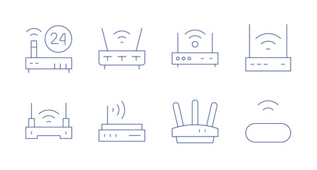 Router icons. Editable stroke. Containing wifi, router, wifirouter, wirelessrouter.