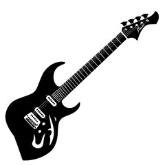 Obraz premium guitar, electric, music, instrument, rock, isolated, musical, string, bass, white, black, sound, vector, equipment, jazz, strings, play, musician, wood, concert, red, metal, band, acoustic, electric g