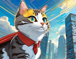 勇敢な猫のスーパーヒーロー