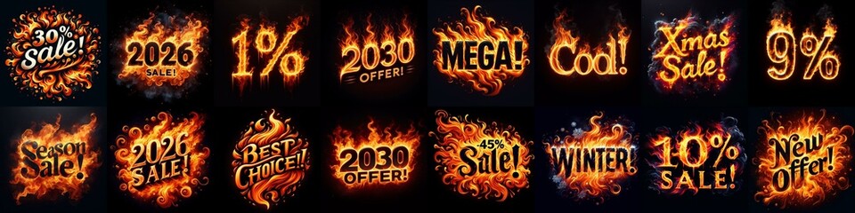 Sale fire and flame concept. AI generated illustration - obrazy, fototapety, plakaty