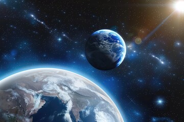 Free photo of Surface of earth planet in deep space. outer dark space wallpaper 