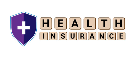 Health Insurance alphabet design concept. Vector illustration EPS 10 File.