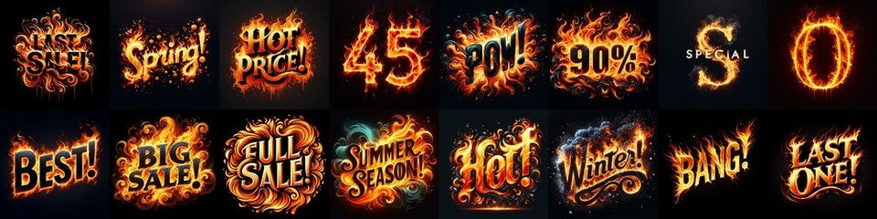 Sale fire and flame concept. AI generated illustration