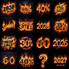 Sale fire and flame concept. AI generated illustration