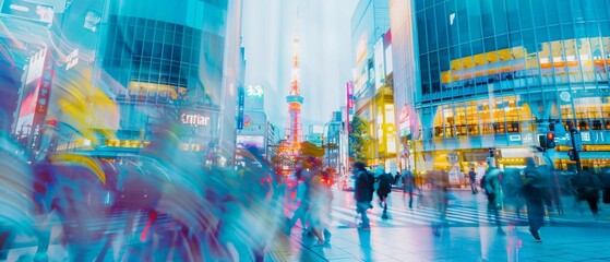 夕刻の東京の抽象的なイメージ