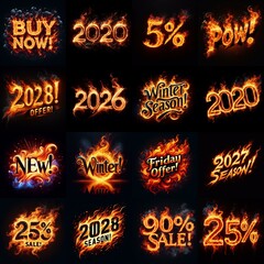 Sale fire and flame concept. AI generated illustration