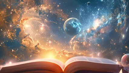 Animated book: Fantasy dreams, outer space adventure