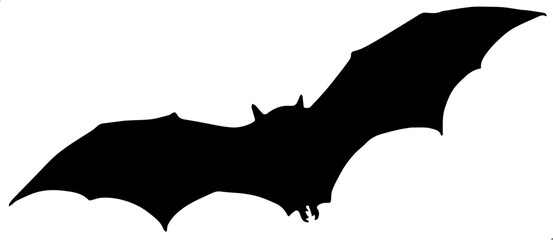 Illustration of a flying bat silhouette vector for bat day