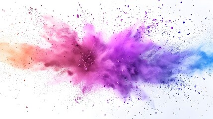 colorful rainbow holi paint color powder explosion isolated white background