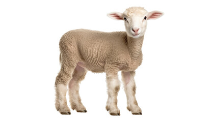 close up of a sheep isolated on transparent background cutout
