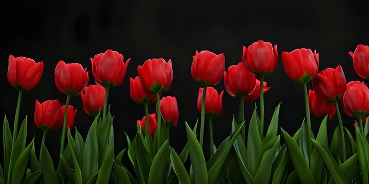 Red Tulips in the Garden







