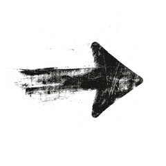 black and white arrow right direction hand drawn isolated on transparent or white background