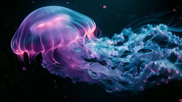 Dreamy galactic jellyfish animation: Beautiful fantasy adventure.