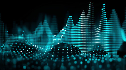 Blue Abstract Digital Dot Sound Wave Background