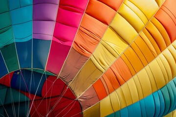 Obraz premium Bright multi-colored hot air travel balloon close-up