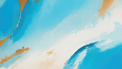 Blue, Sky blue, and Brown colors Strokes of bright painting Beautiful background